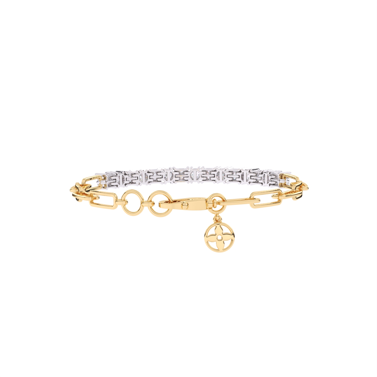 Princess & Round Cut Diamond Bracelet